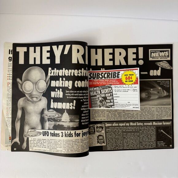 Vintage Weekly World News Tabloid Paper 1999 Bat Boy Rampage Retro Pop Culture - Picture 3 of 4